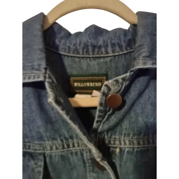 WILLOWBEND Vintage Women's Mini Blue Flowy Denim Dress Size 12 - Picture 3 of 7